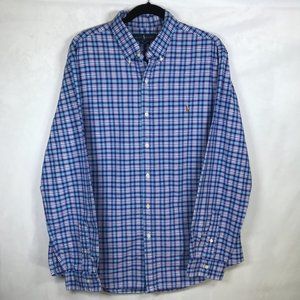 Ralph Lauren Shirt Mens XL Blue Label Plaid Preppy Classiccore Slim Fit Classic